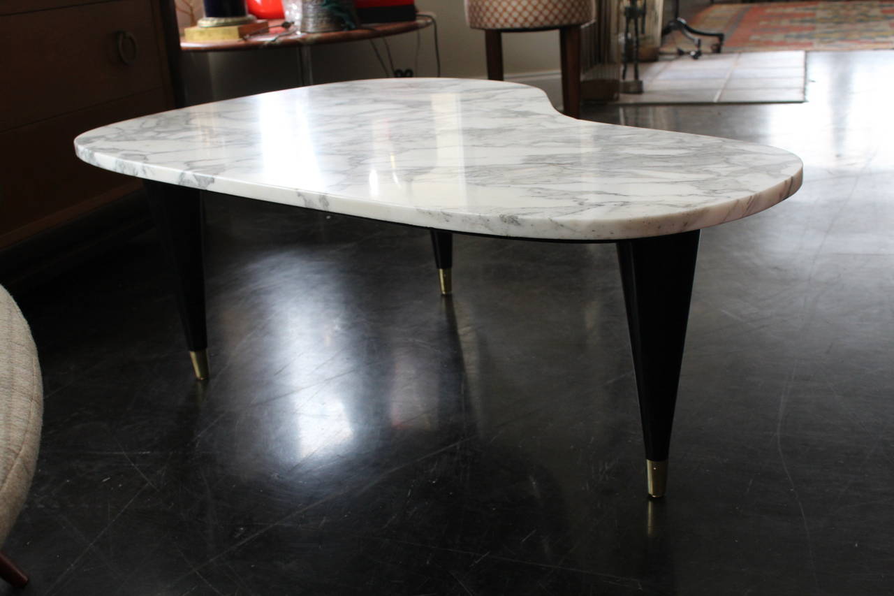 Mid-Century Modern A Biomorphic Italian Marble Cocktail Table
