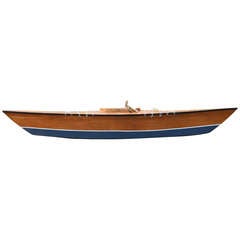 Vintage Mahogany Model Rowboat