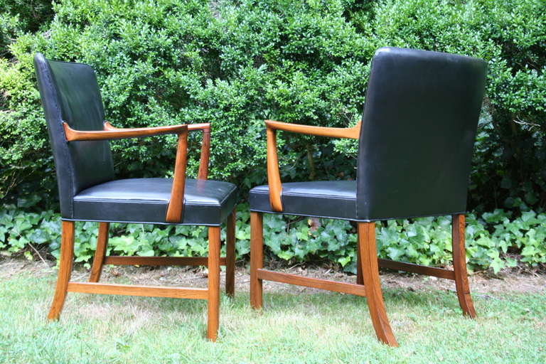 Pair of Rosewood Armchairs by Ole Wanscher For Sale 3