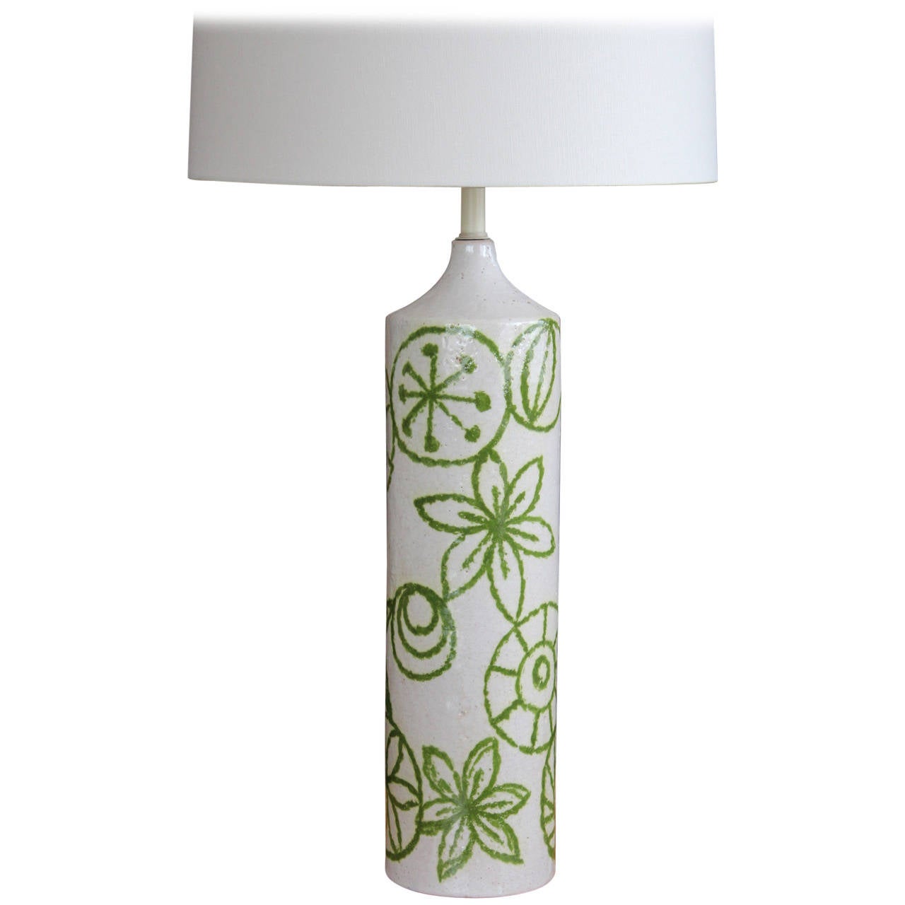 Hand-Painted Italian Ceramic Table Lamp by Raymor