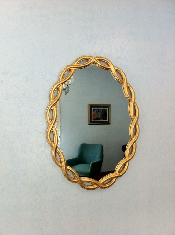 Wonderful gilt carved ribbon mirror - incredible attention to detail in the carving. Transitional and stunning.