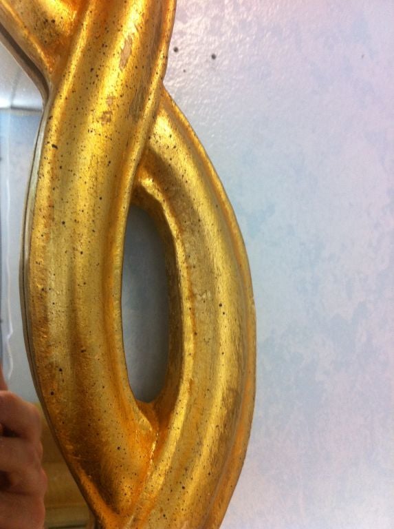 Italian Gilt Carved Ribbon Mirror In Excellent Condition In Asheville, NC
