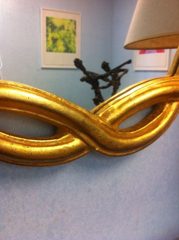 20th Century Italian Gilt Carved Ribbon Mirror