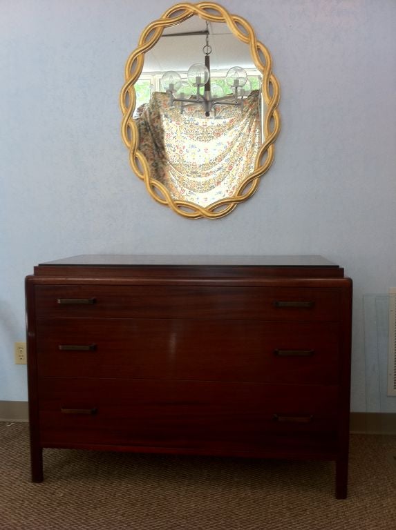 Wood Italian Gilt Carved Ribbon Mirror