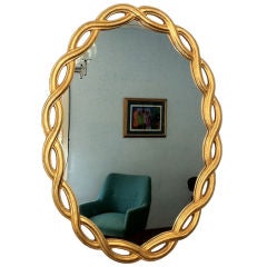 Italian Gilt Carved Ribbon Mirror