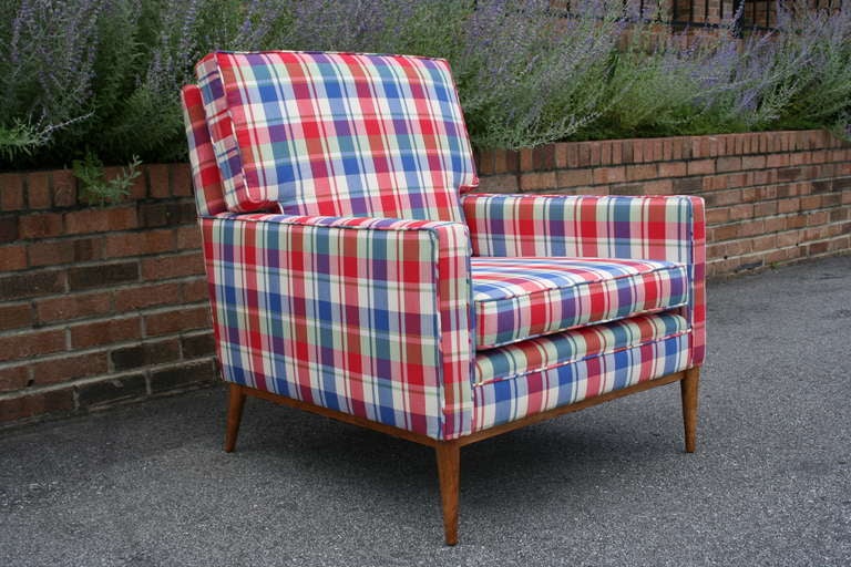 Mid-Century Modern A Plaid Lounge Chair by Paul McCobb For Sale