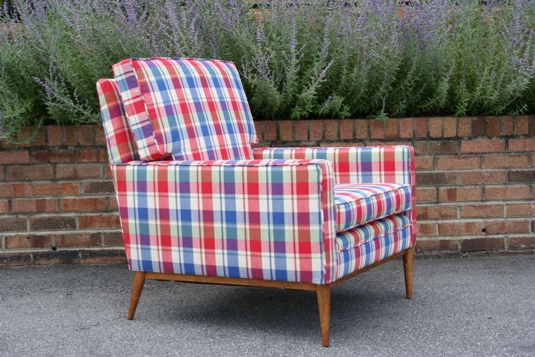 American A Plaid Lounge Chair by Paul McCobb For Sale