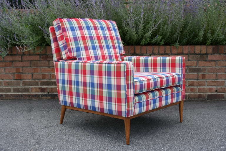 Mid-20th Century A Plaid Lounge Chair by Paul McCobb For Sale