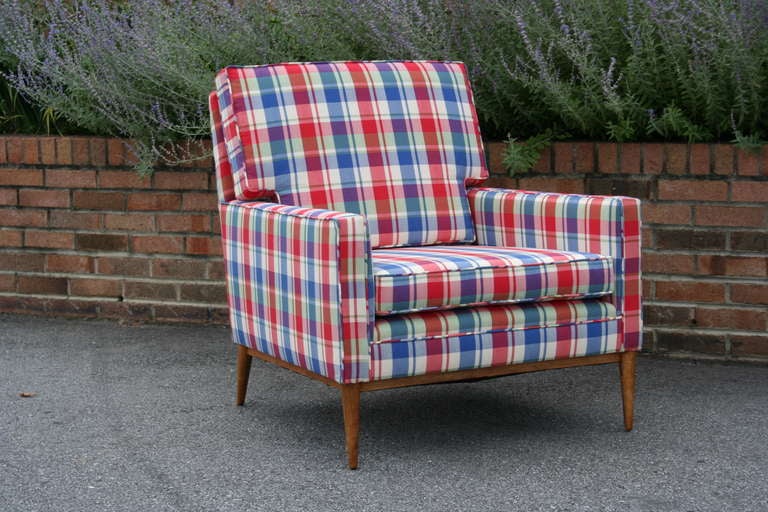 A Plaid Lounge Chair by Paul McCobb For Sale 1