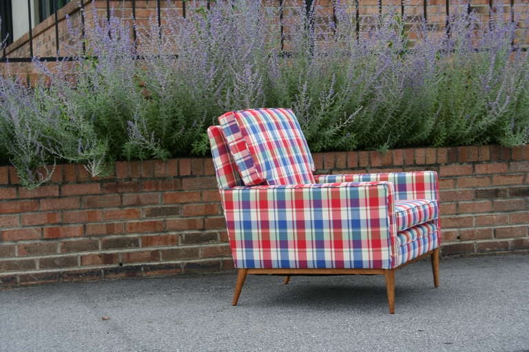 A Plaid Lounge Chair by Paul McCobb For Sale 2