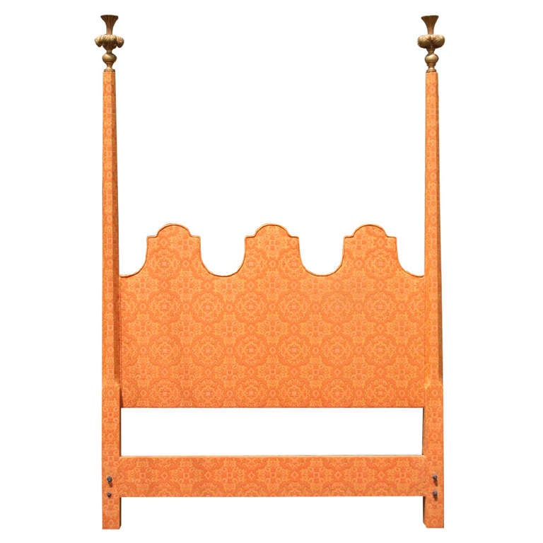 Vintage Upholstered Headboard in the Manner of Tommi Parzinger For Sale
