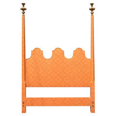 Retro Upholstered Headboard in the Manner of Tommi Parzinger