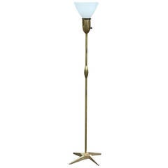Modernist Brass Floor Lamp by Rembrandt