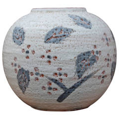 Fine Japanese Studio Floral Ceramic Vase