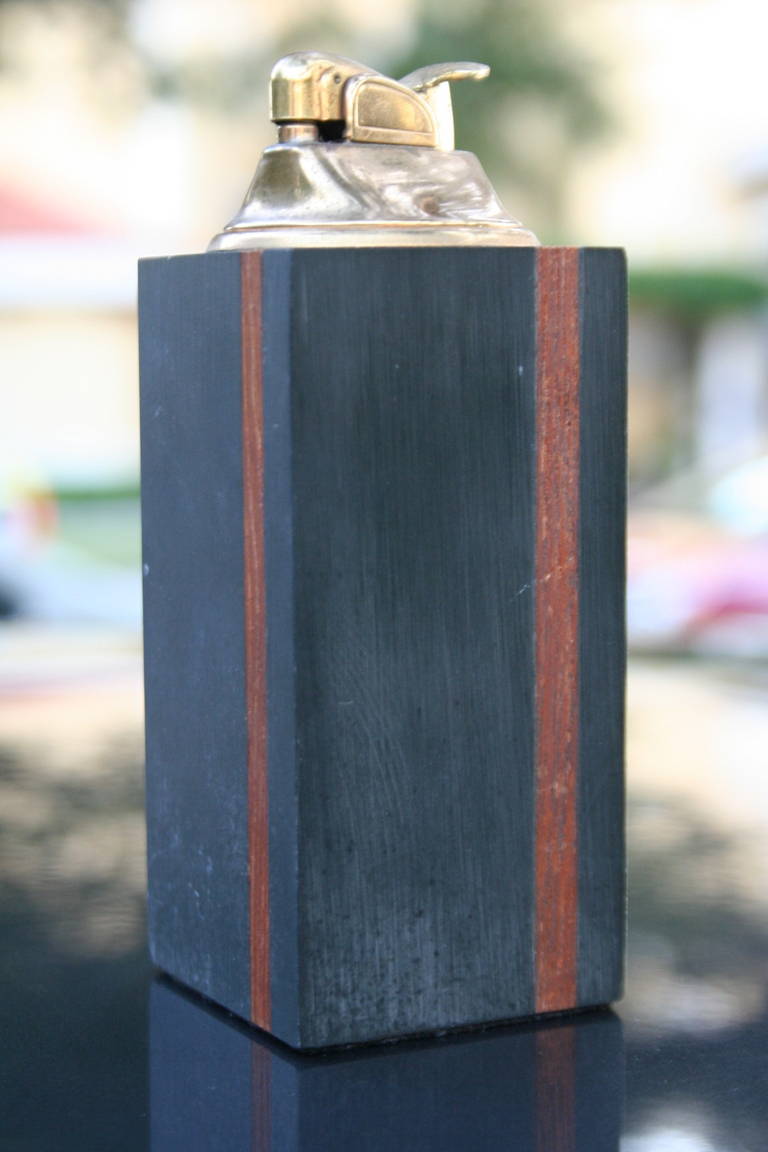 American Vintage Slate and Teak Table Lighter by Harpswell House