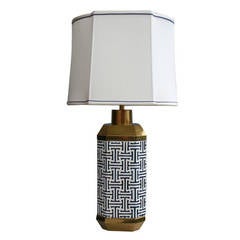 Brass and Ceramic Table Lamp by Chapman