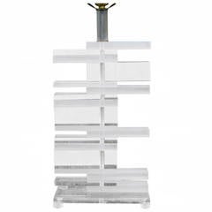 Stacked Lucite Table Lamp