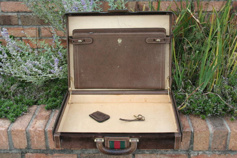 Late 20th Century Vintage Gucci Suede Leather Briefcase