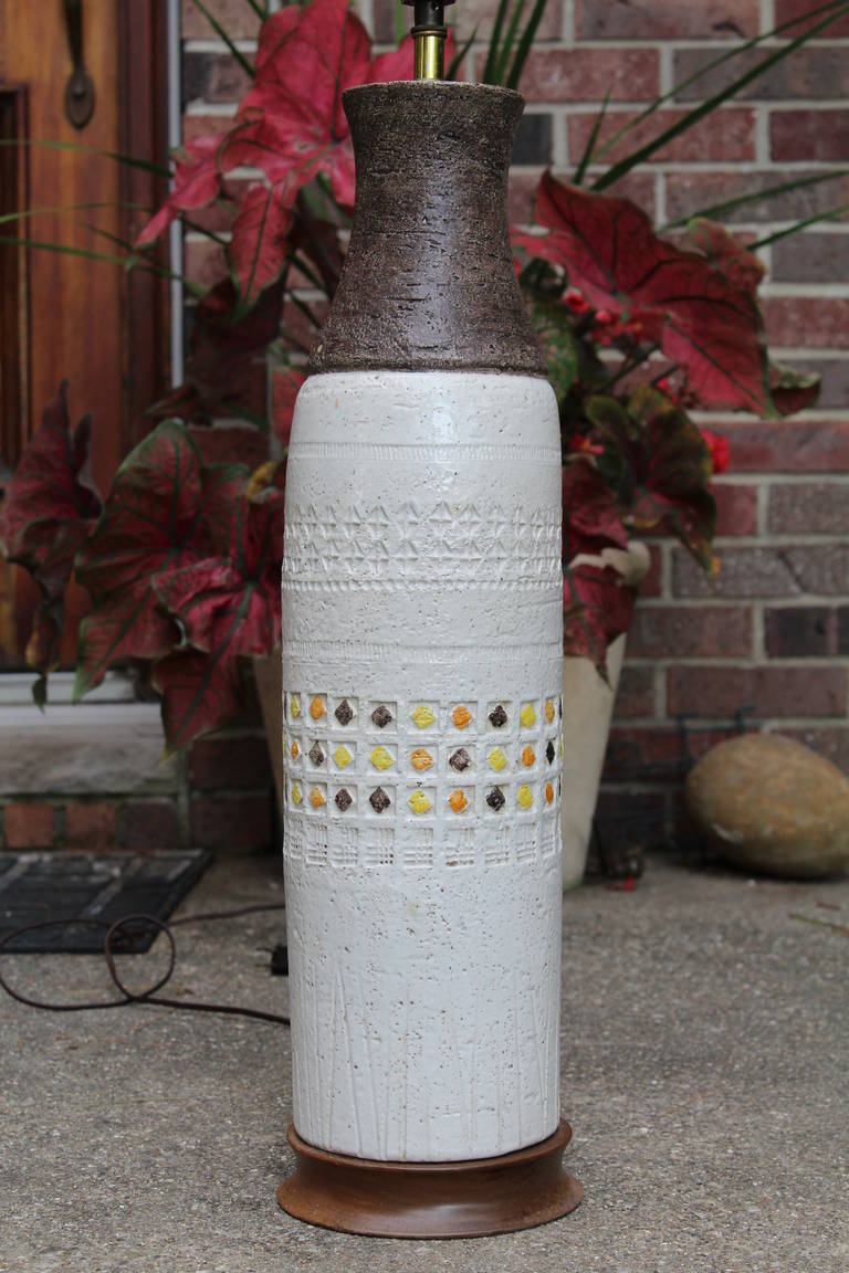 Mid-20th Century Rare Ceramic Table Lamp by Bitossi For Sale