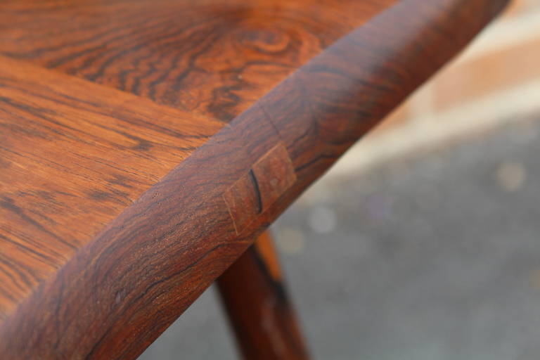 1960s Live Edge Rosewood Studio Table In Good Condition In Asheville, NC