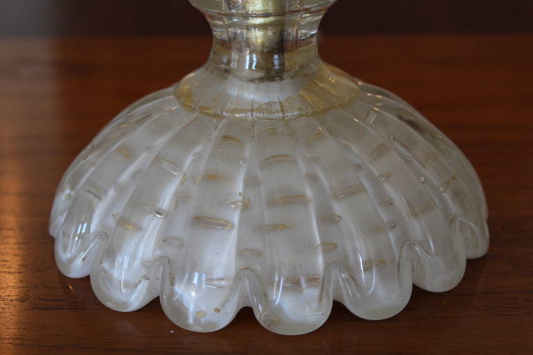 Murano Glass Table Lamp by Seguso In Excellent Condition For Sale In Asheville, NC