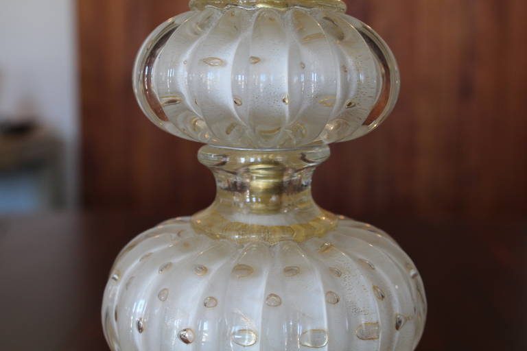 Murano Glass Table Lamp by Seguso For Sale 1