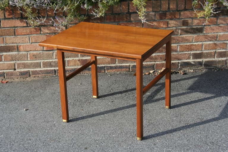 Walnut A Cantilevered Occasional Table by Edward Wormley For Sale