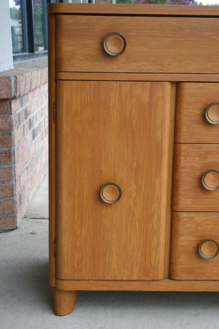 A Handsome 1940's Oak & Brass Buffet