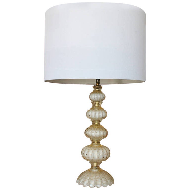 Murano Glass Table Lamp by Seguso For Sale