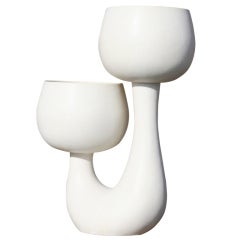 White Ceramic Tulip Table Planter