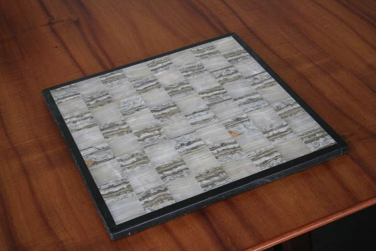 A Studio Art Glass and Alabaster Chess Set 1