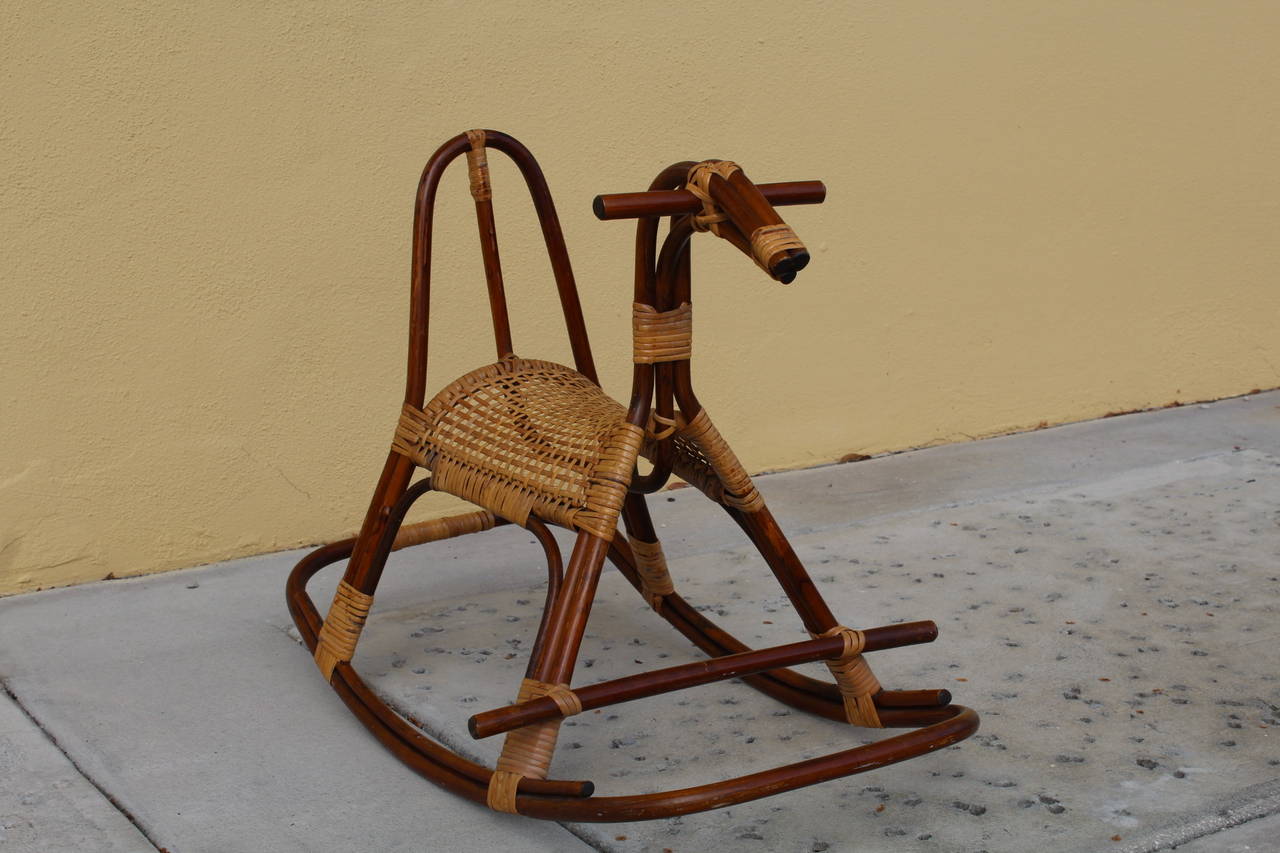 Mid-20th Century Petite Scandinavian Child's Rocking Horse For Sale