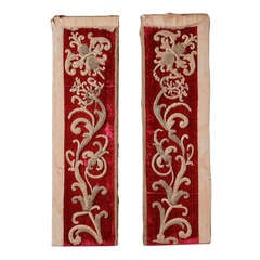 Antique Pair of Velvet and Cloth of Gold Pieces