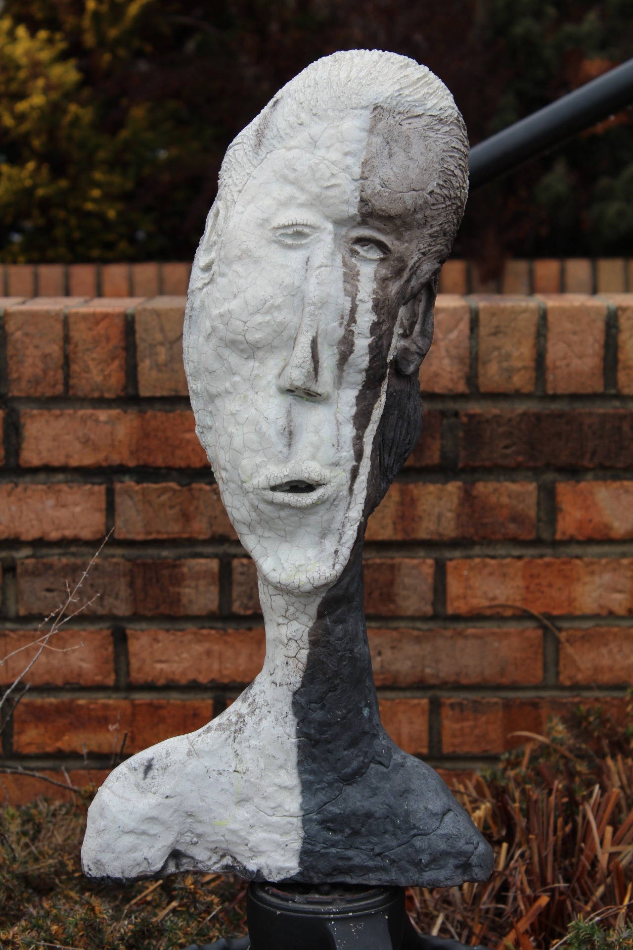 Glazed Ceramic Bust Sculpture by Yonts