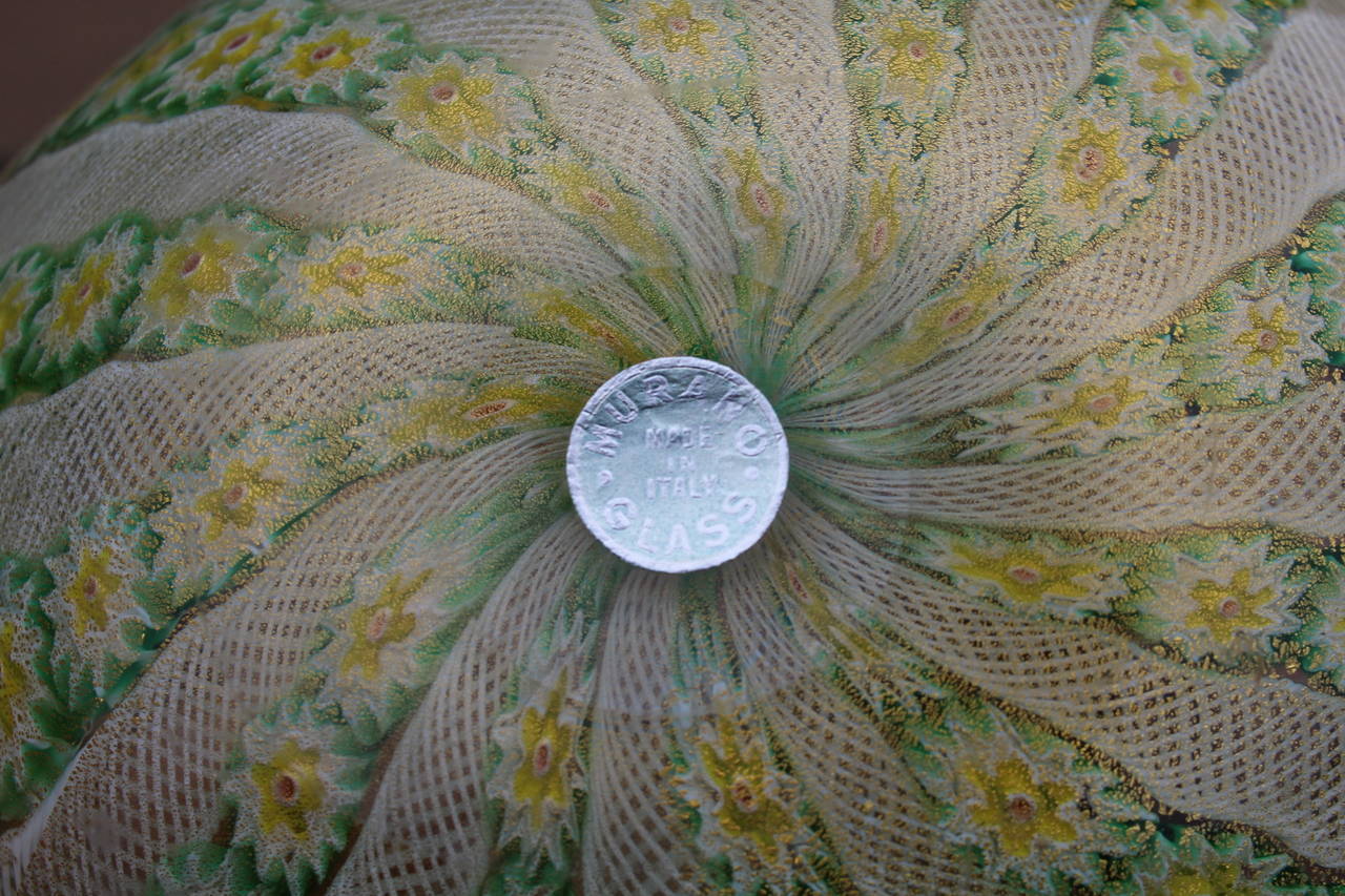 20th Century Vintage Murano Latticino and Millefiori Glass Bowl