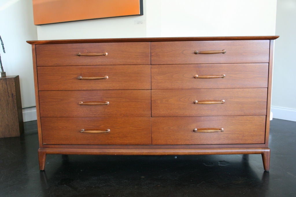 Handsome Walnut Eight Drawer Chest