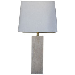 Beautiful 1970's Travertine Table Lamp