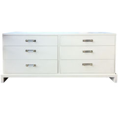 White Lacquered Six Drawer Dresser by Widdicomb