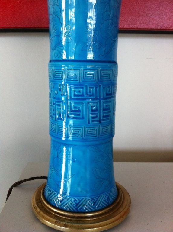 Pair of Vintage Chinese Turquoise Lamps