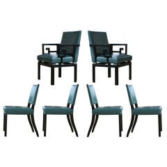 Six Baker Furniture Far East Dining Chairs