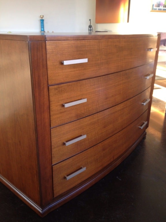 American Gorgeous Bow Front Mahogany and Walnut Dresser