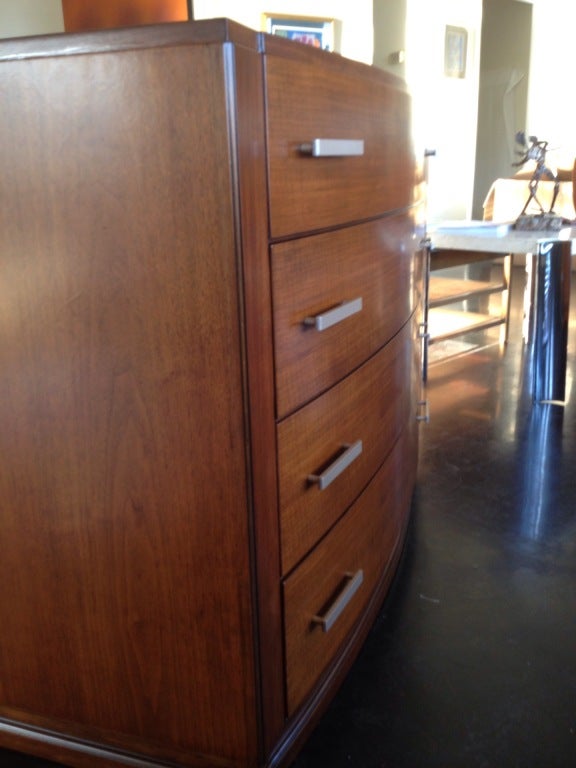 Gorgeous Bow Front Mahogany and Walnut Dresser 2