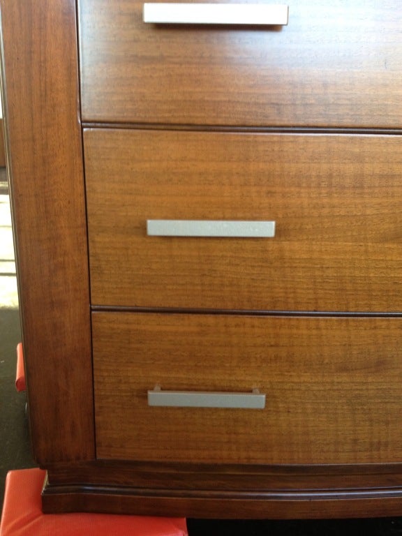 Gorgeous Bow Front Mahogany and Walnut Dresser 3