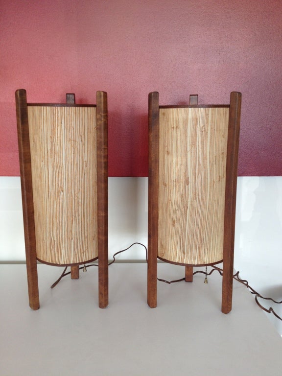 Pair of Noguchi Style Table Lamps For Sale 2