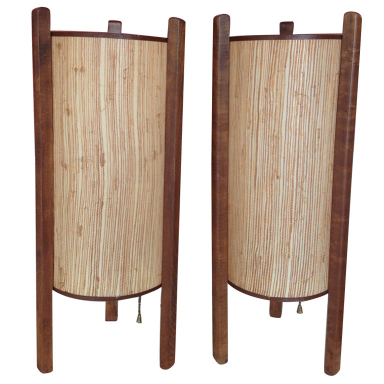 Pair of Noguchi Style Table Lamps For Sale