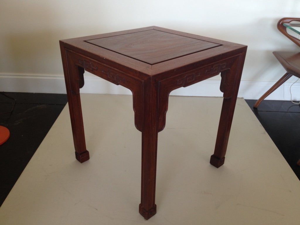 Pair of Vintage Chinese Rosewood End Tables 1