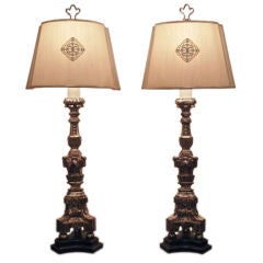 Silver Gilded Candlestick Lamps