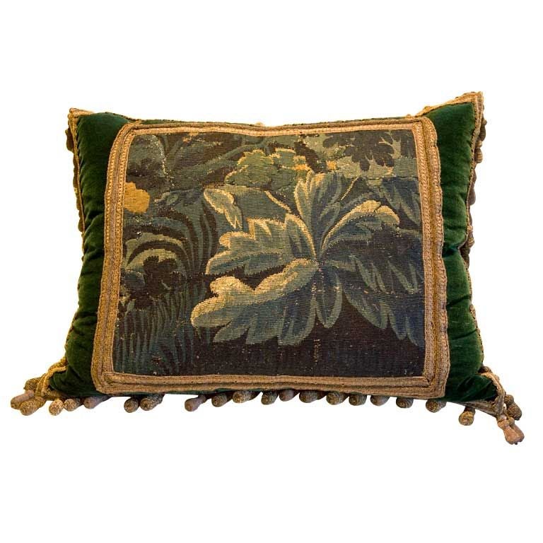 Large antique Flemish Tapestry Cushion.