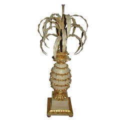 Italian Pineapple Mid Century Gilded Table Lamp