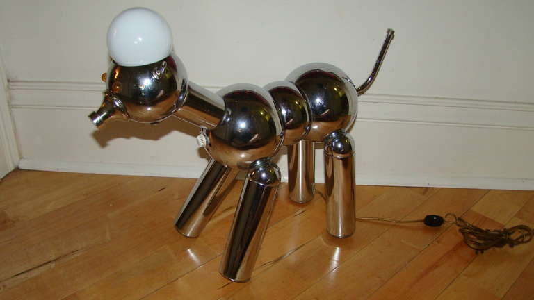 Torino Italian Robot Dog Sculptural Table Lamp In Excellent Condition In Atlanta, GA